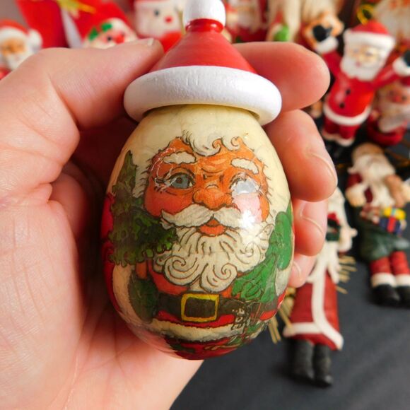Santa Clause 21 Pcs Christmas Ornaments Figurines Wood Wool Ceramic Collectibles - Picture 8 of 16